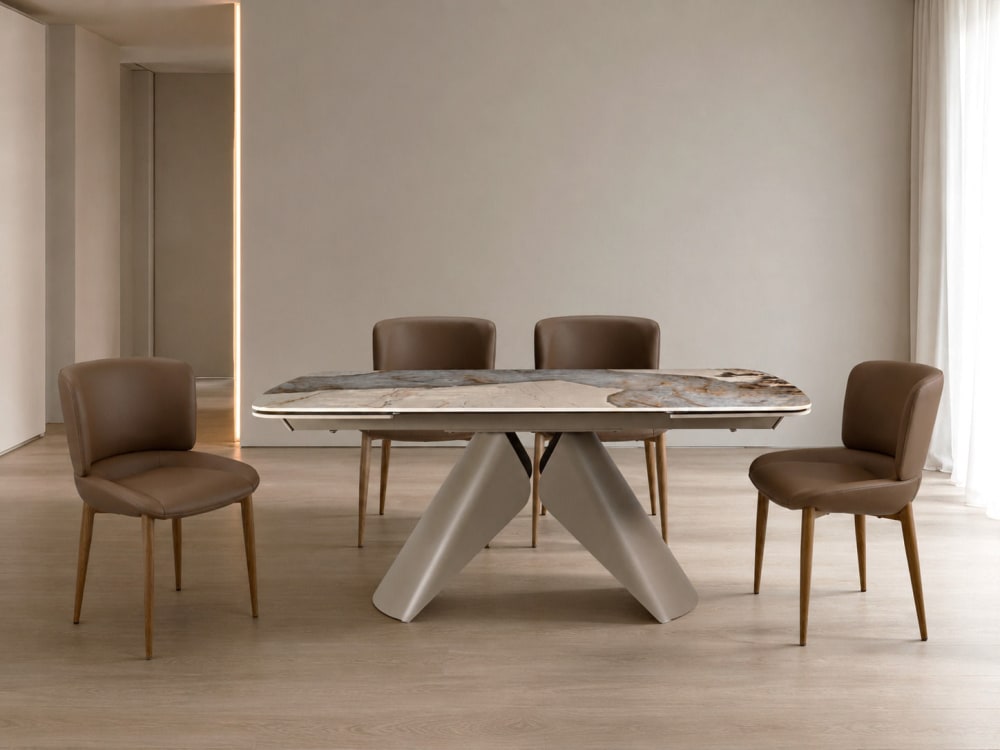 Ausziehbarer Esstisch 180/260×100, Keramikplatte - Maisons Du