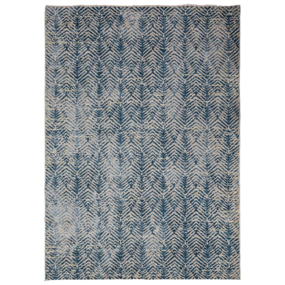 Tapis en polyester facile d'entretien bleu 160x230cm