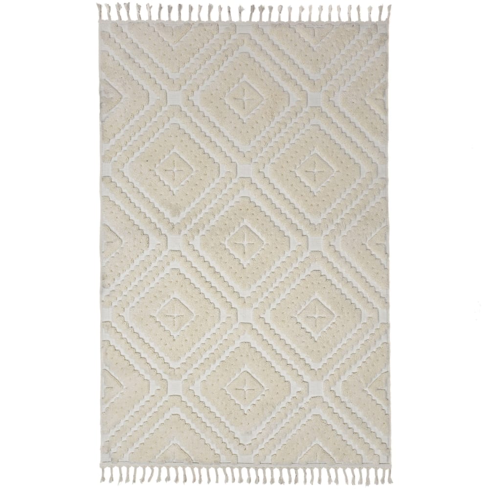 Tapis en fibres synthétiques crème 133x190cm