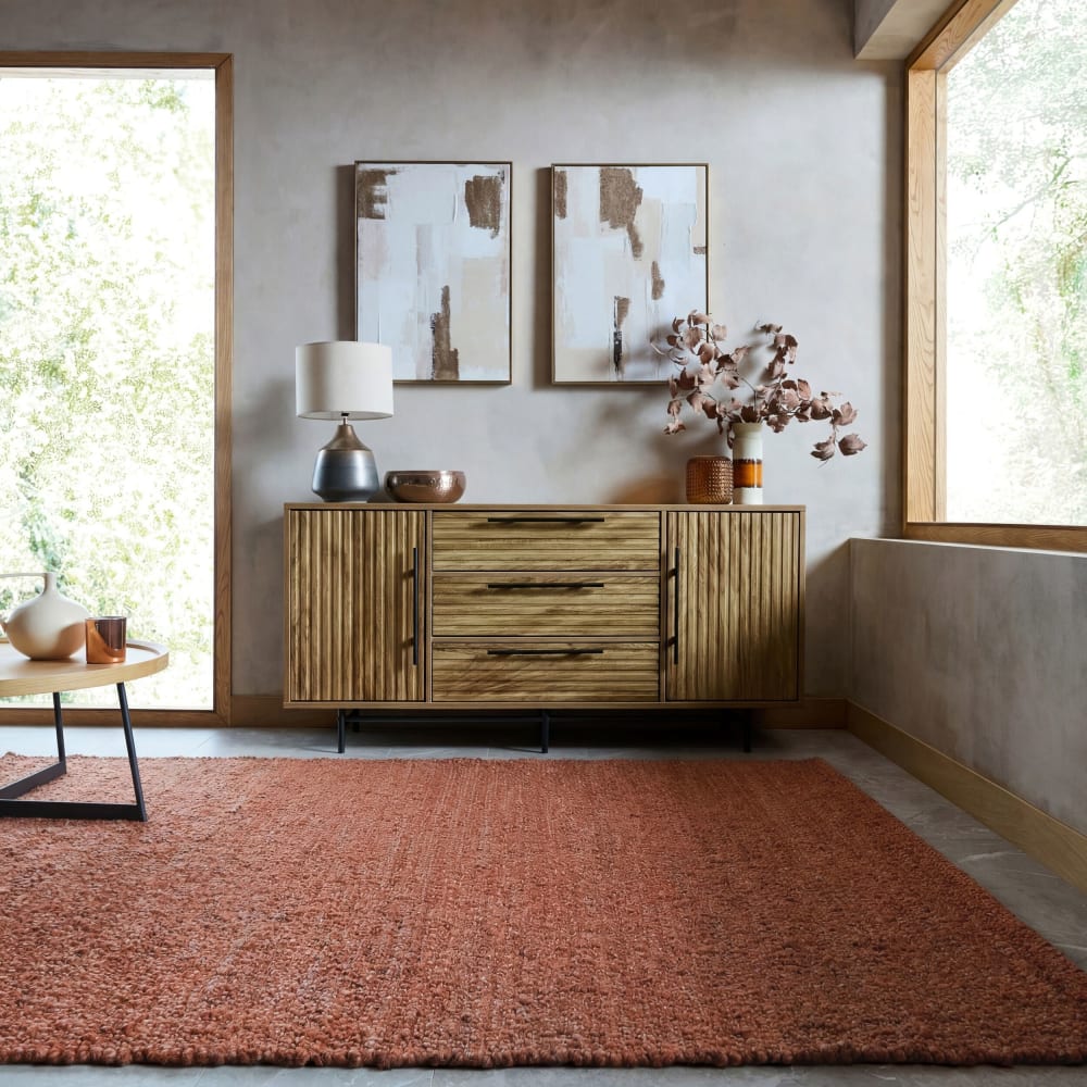 Tapis aspect laine terracotta 160x230cm — vue 3