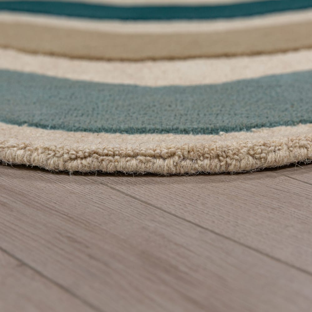 Tapis en laine bleu, beige et vert 140x200cm — vue 4