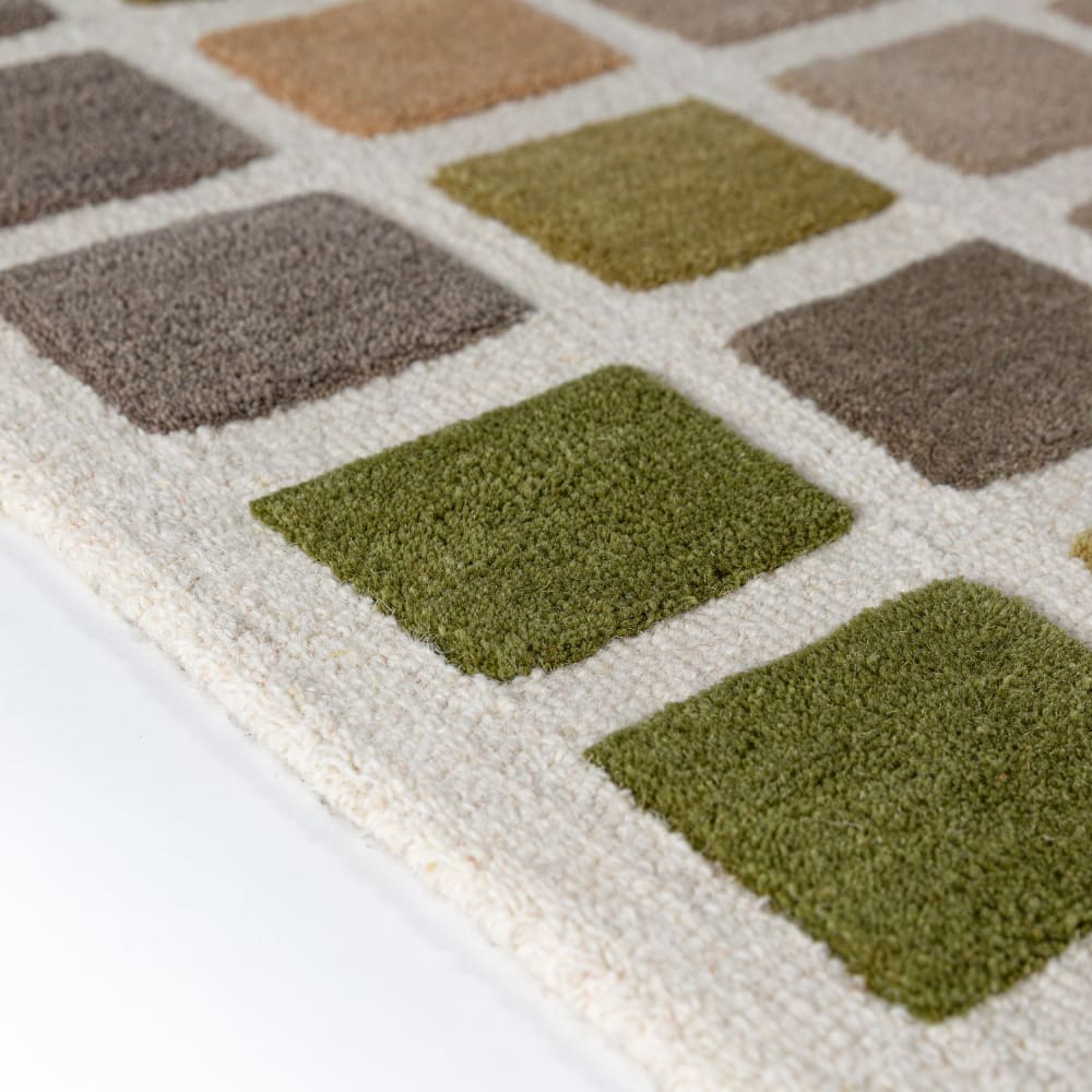 Tapis en laine multicolore tons verts 140x200cm — vue 4
