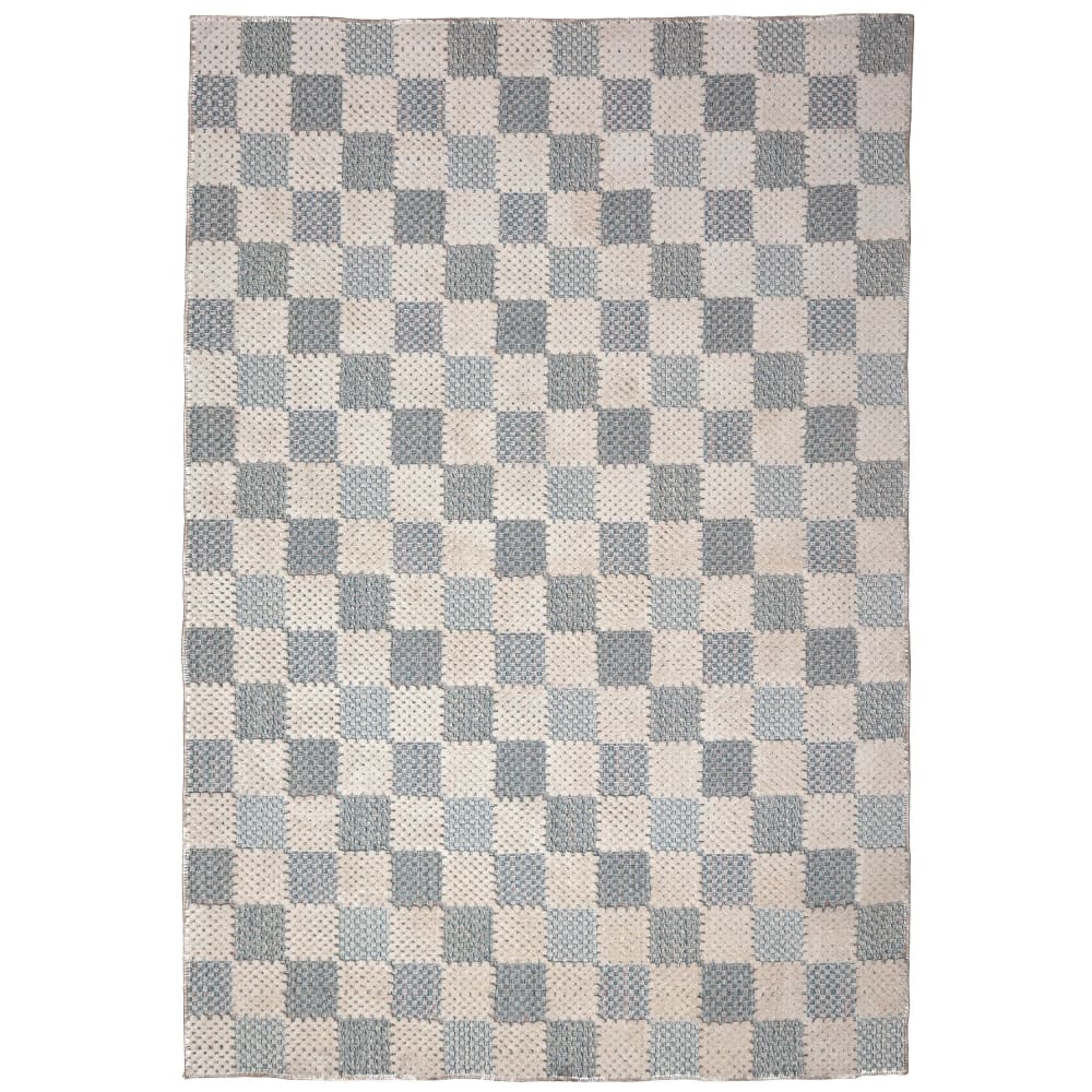Tapis en coton beige et bleu 194x290cm