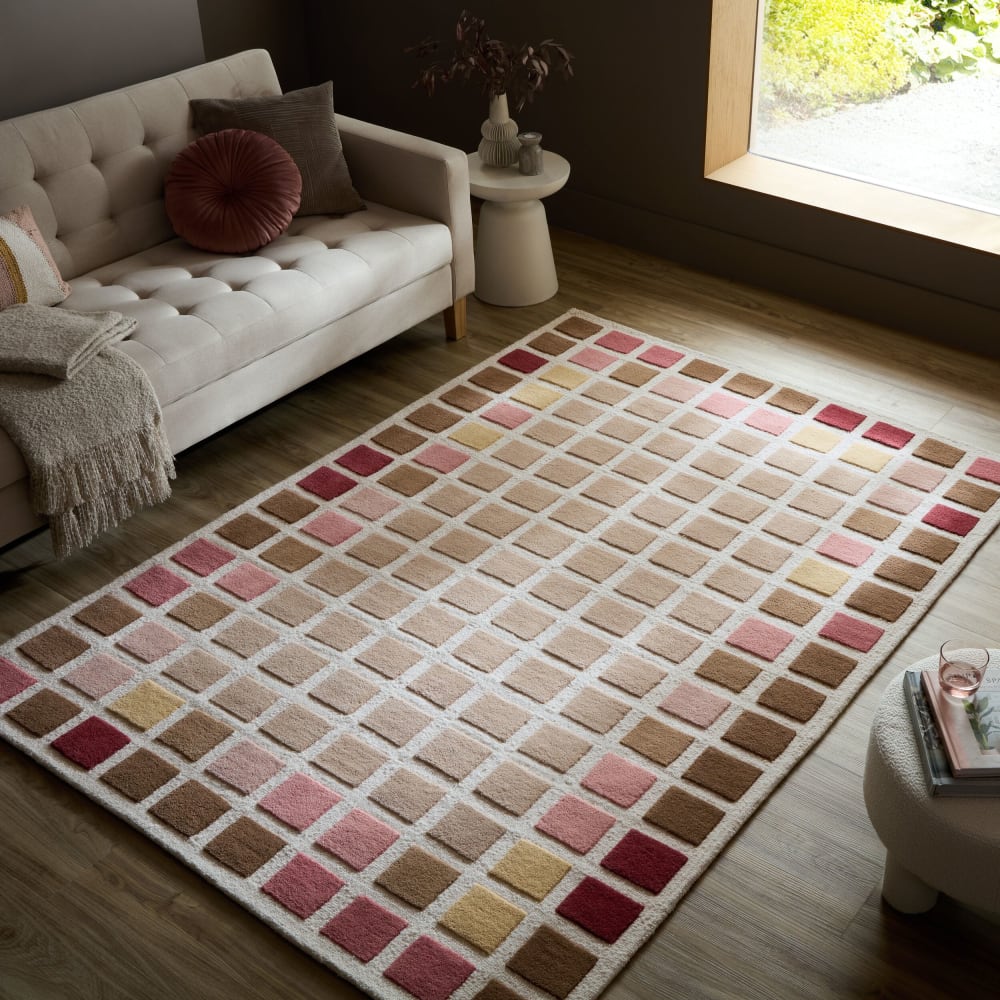 Tapis en laine multicolore tons roses 160x230cm — vue 3