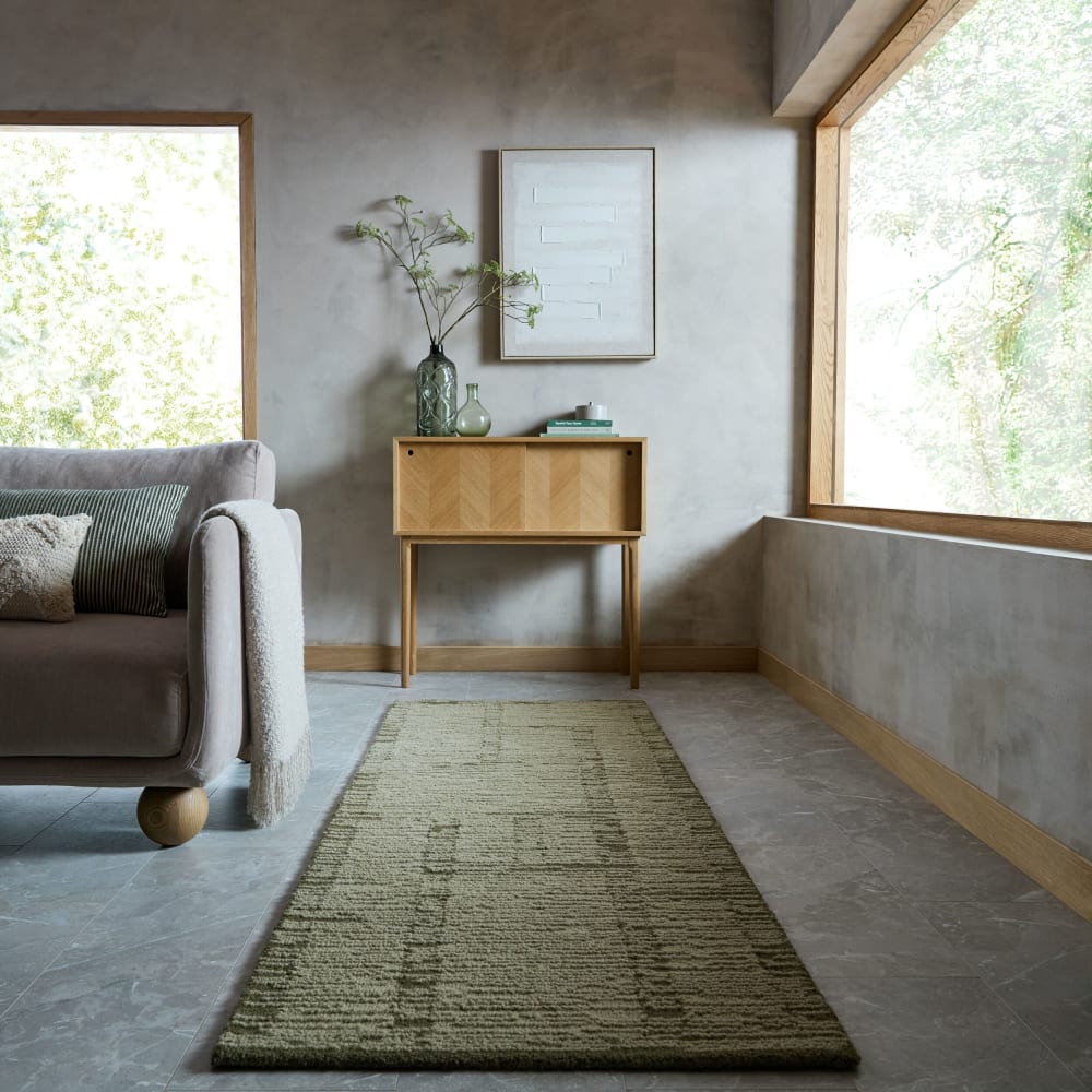 Tapis de couloir en laine pistache 80x230cm — vue 3