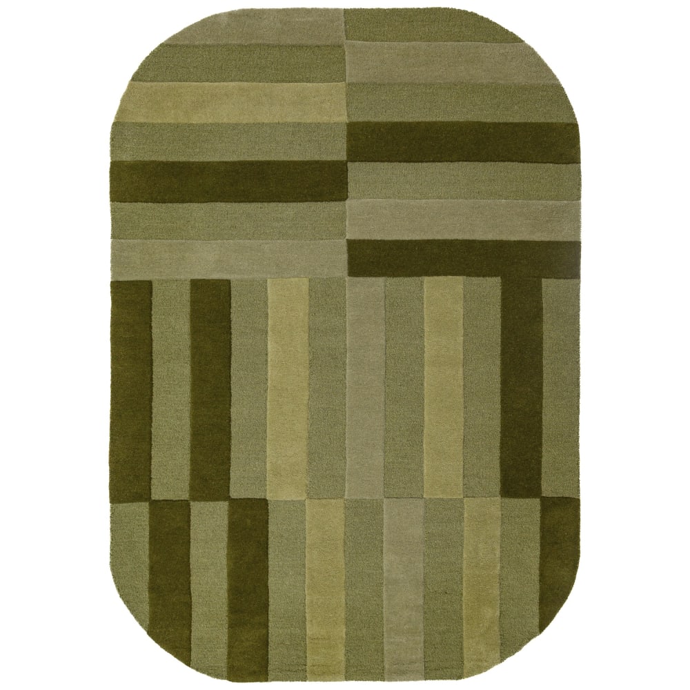 Tapis en laine vert 140x200cm