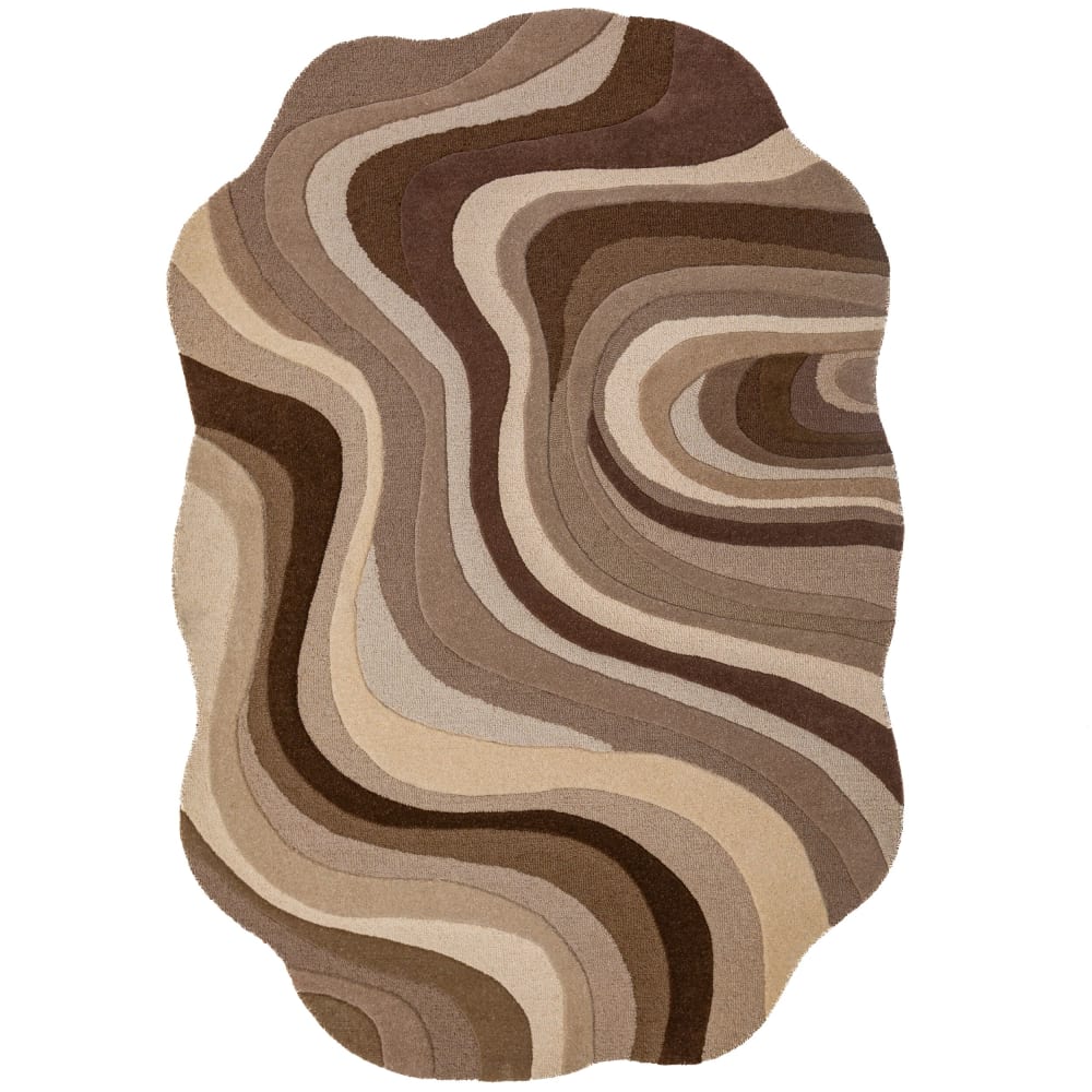 Tapis en laine multicolore tons beiges 140x200cm