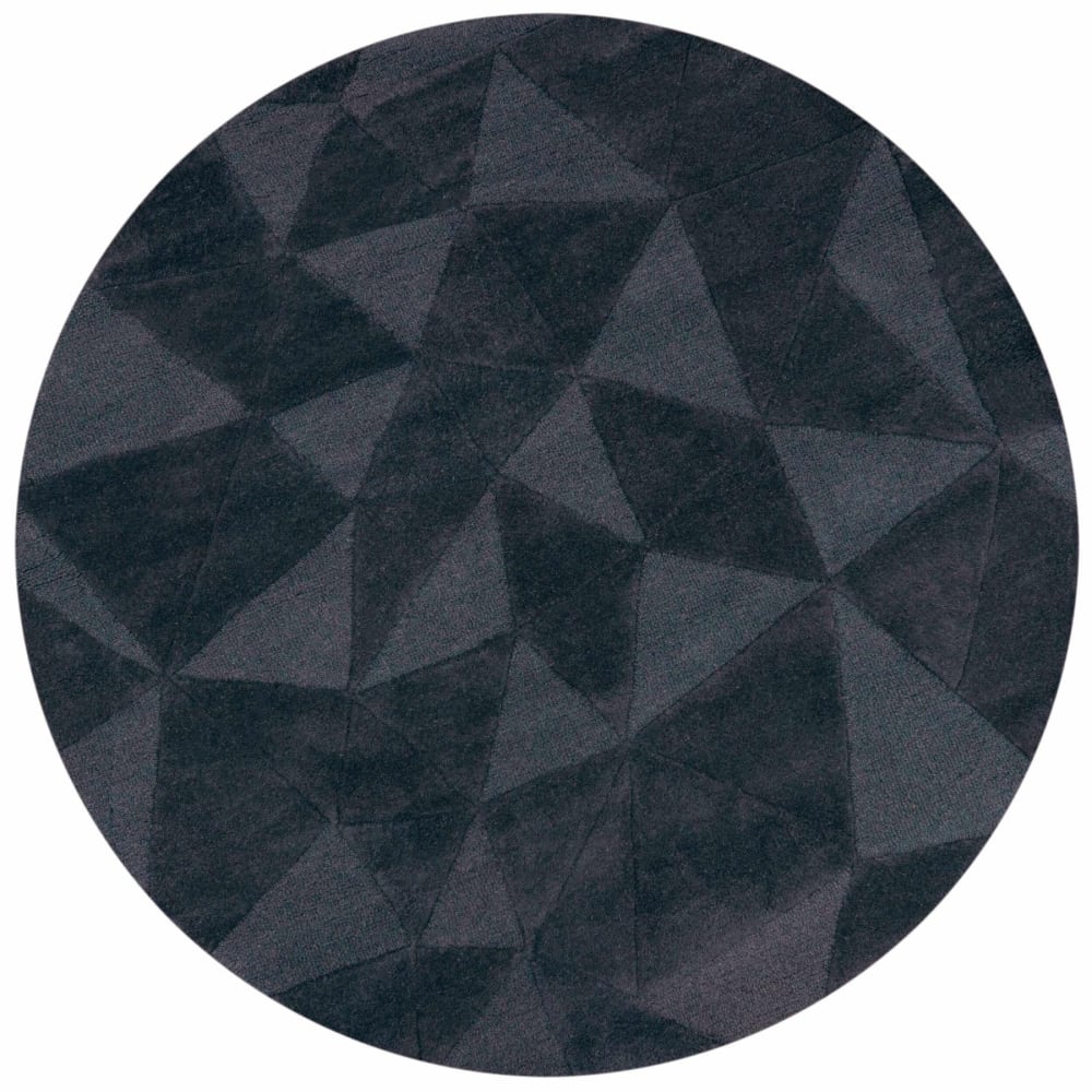 Tapis en laine rond anthracite 160x160cm