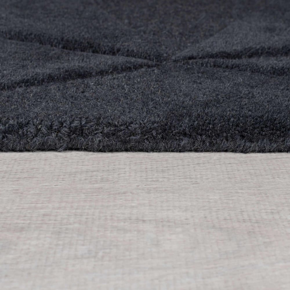 Tapis en laine rond anthracite 160x160cm — vue 4
