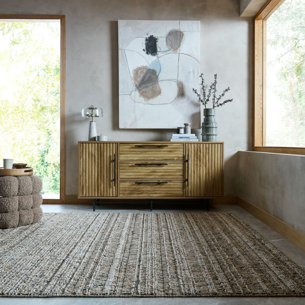 Tapis aspect laine tons beiges 120x170cm — vue 3