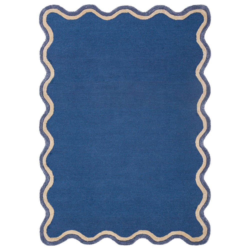 Tapis laine et viscose bleu marine 200x290cm