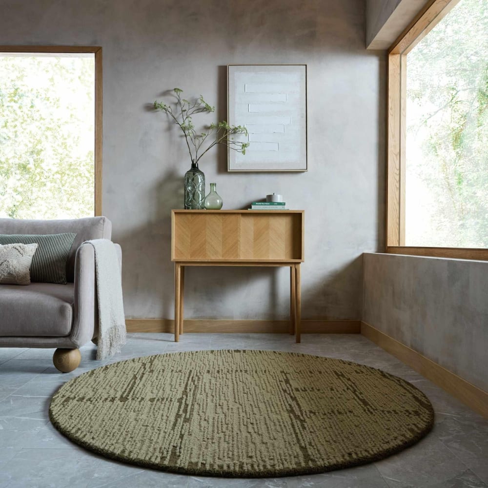 Tapis rond en laine pistache 160x160cm — vue 3