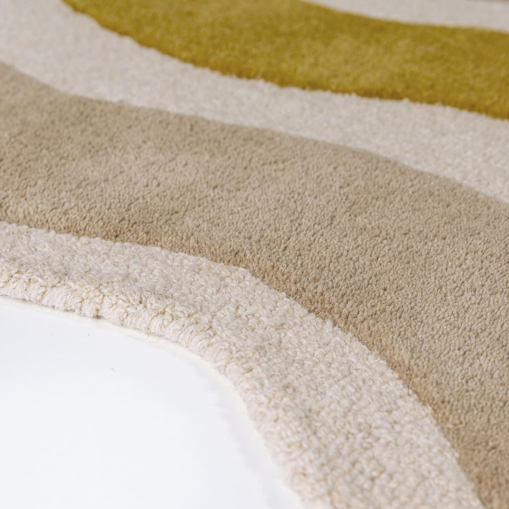 Tapis en laine vert, beige et ocre 140x200cm — vue 4