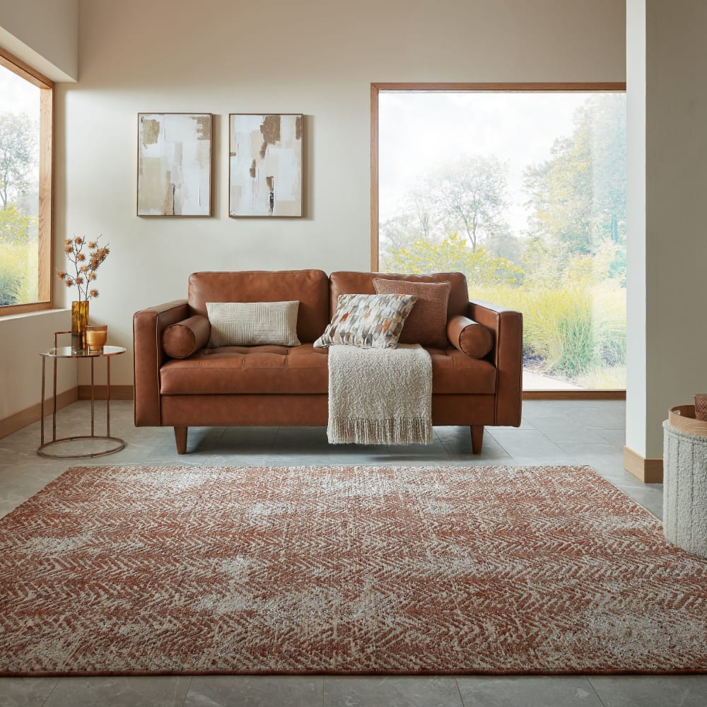 Tapis en polyester facile d'entretien terracotta 200x300cm — vue 3