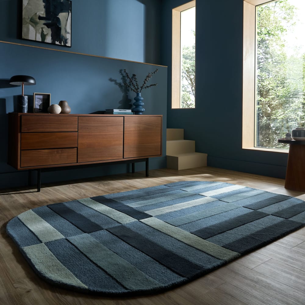 Tapis en laine bleu 200x290cm — vue 3