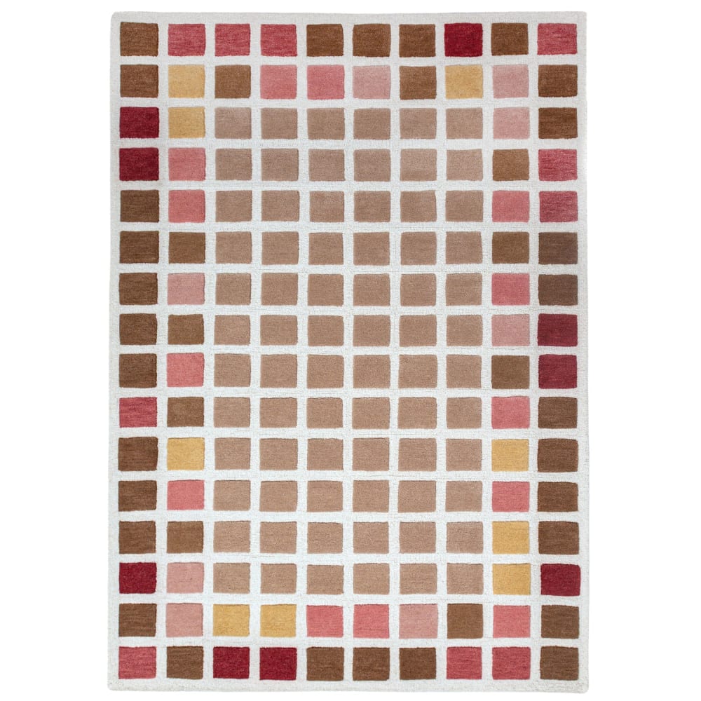 Tapis en laine multicolore tons roses 140x200cm