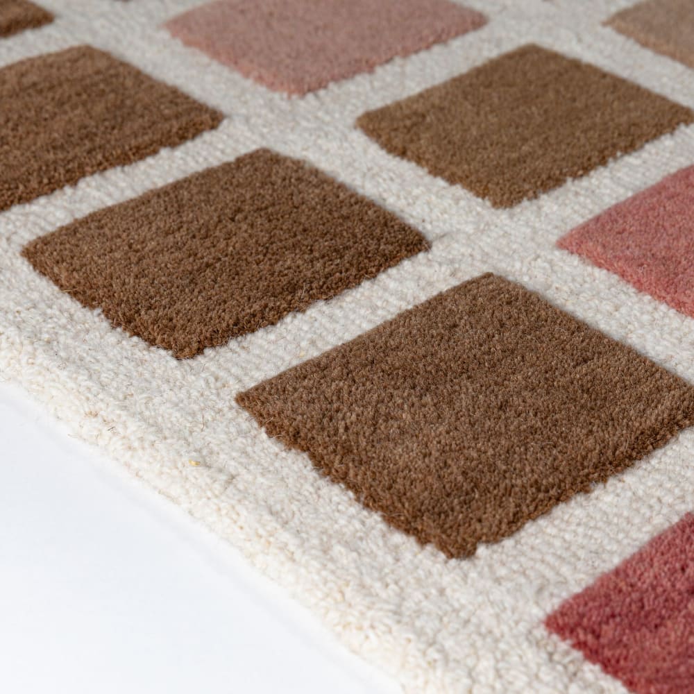 Tapis en laine multicolore tons roses 140x200cm — vue 4