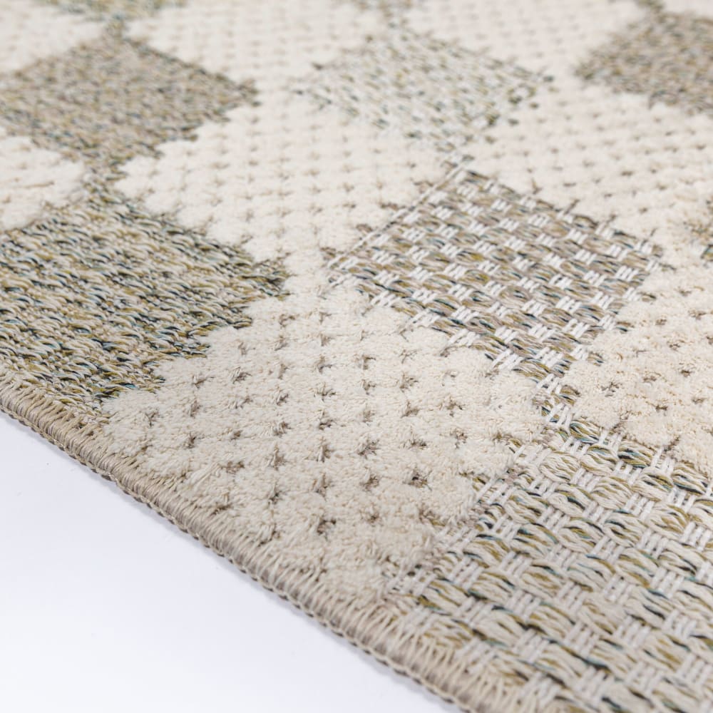 Tapis en coton beige, gris et vert 116x170cm — vue 4