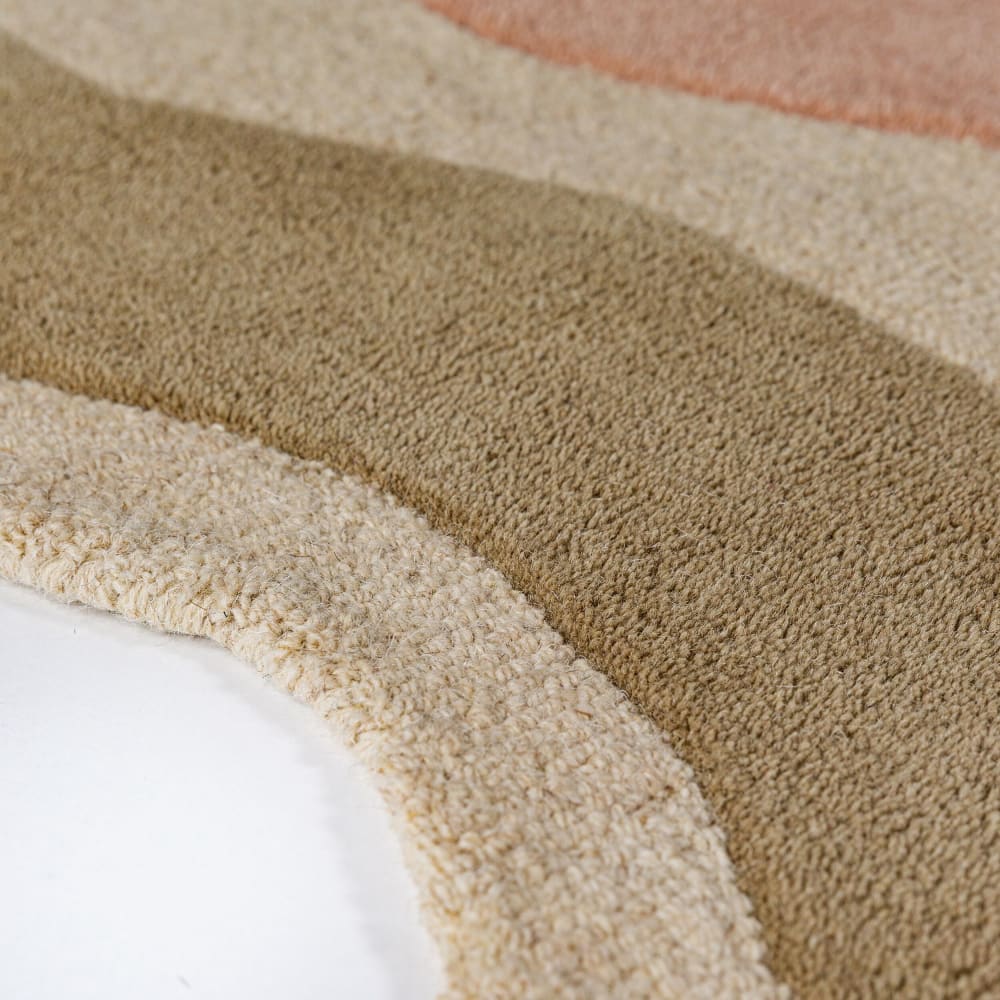 Tapis en laine mûre, beige, jaune et rose 160x230cm — vue 4