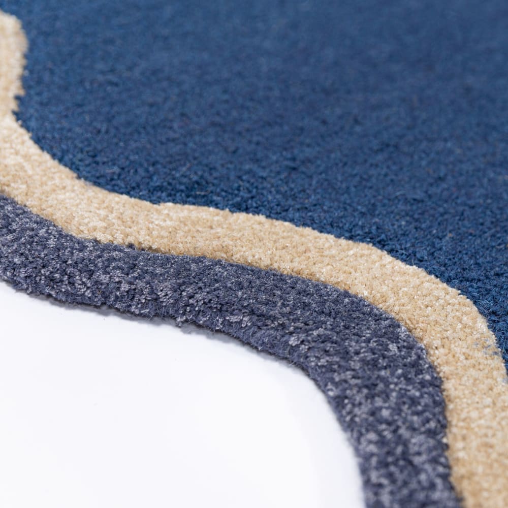 Tapis laine et viscose bleu marine 120x170cm — vue 4