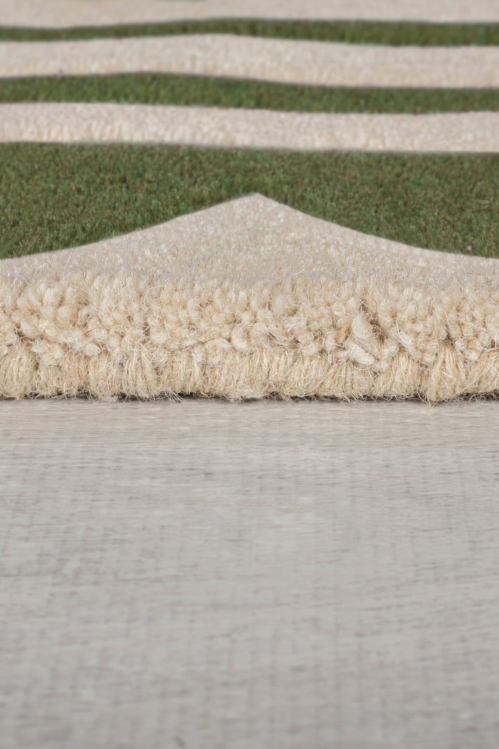 Tapis de couloir en laine beige et vert 80x230cm — vue 4