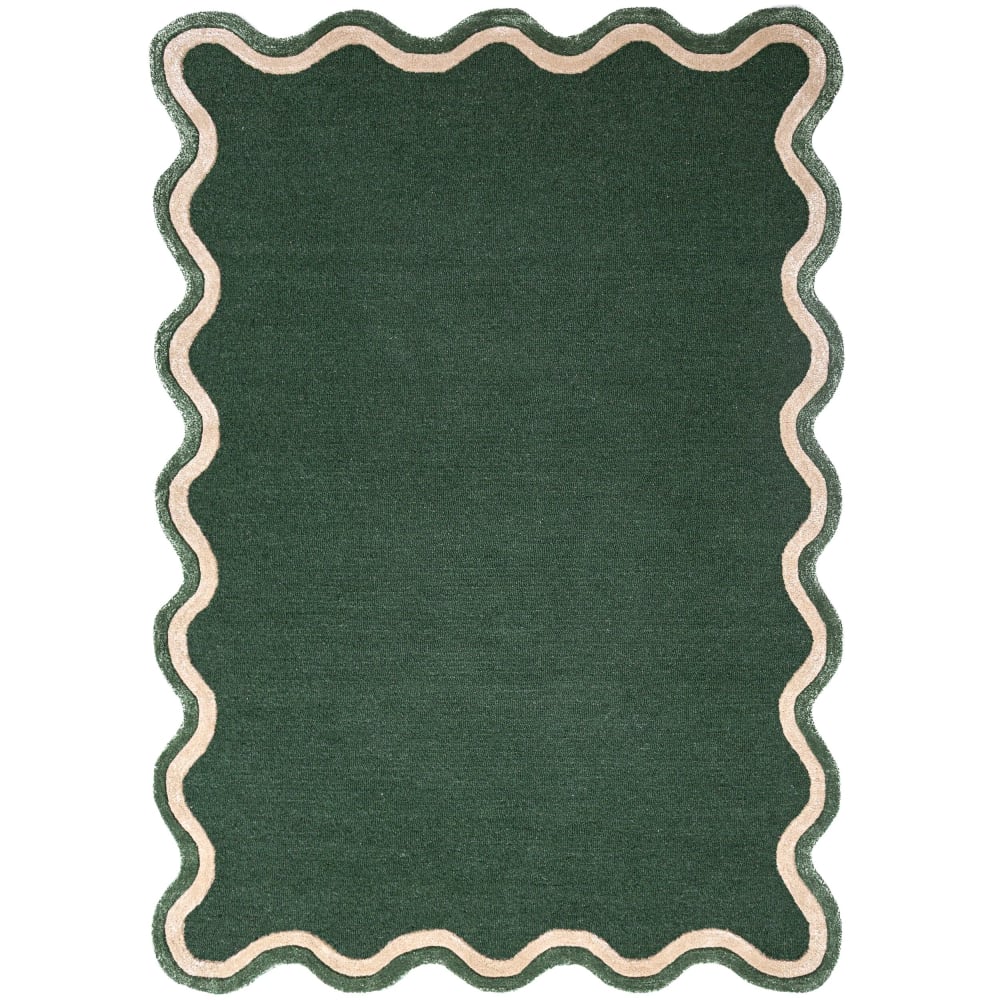 Tapis laine et viscose vert 200x290cm