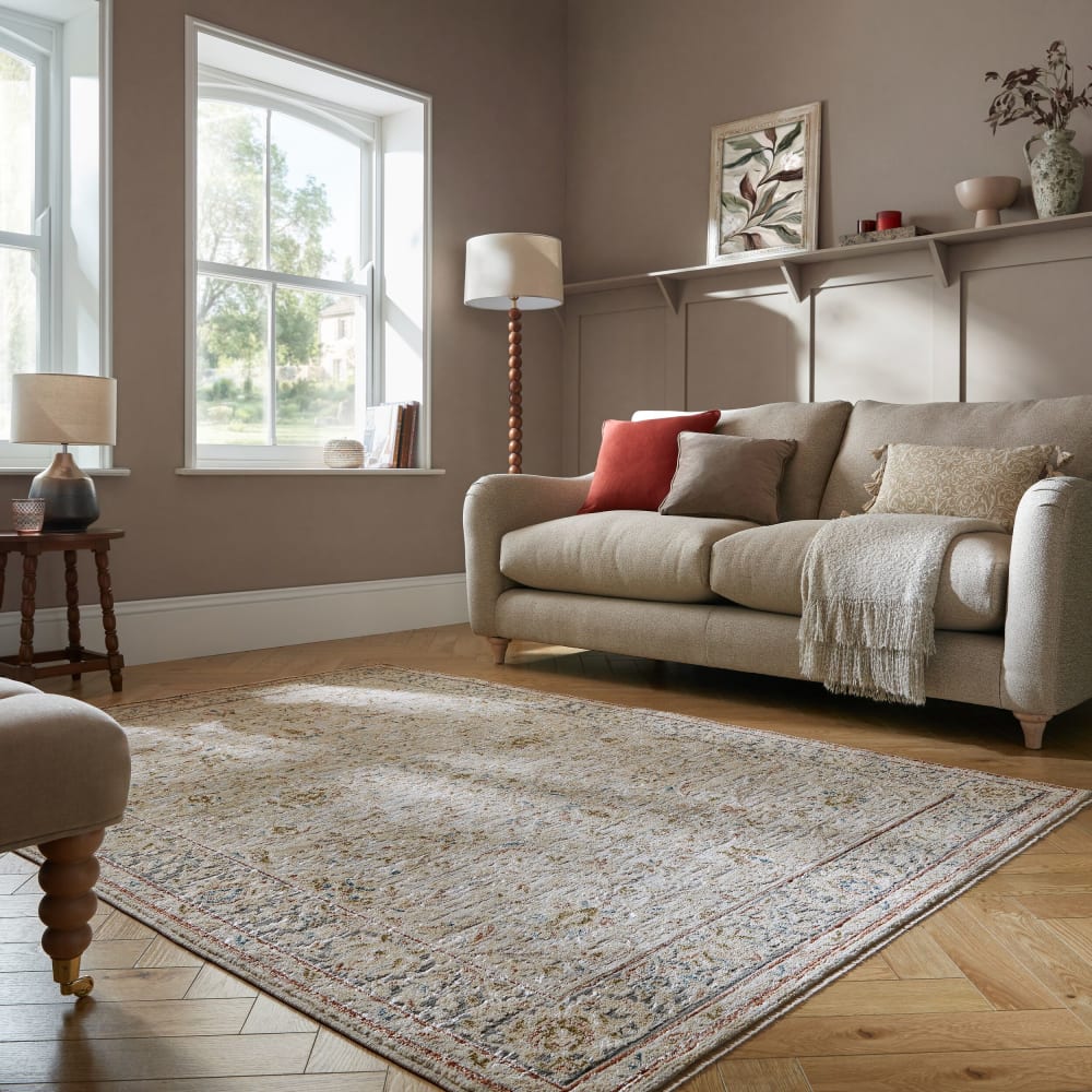 Tapis vintage à motifs beiges 200x300cm — vue 3