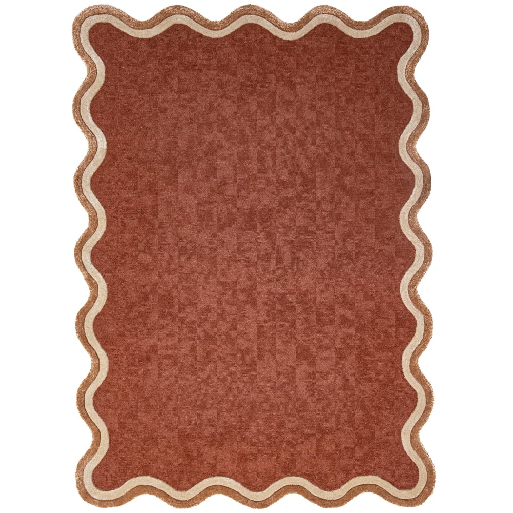 Tapis laine et viscose terracotta 200x290cm