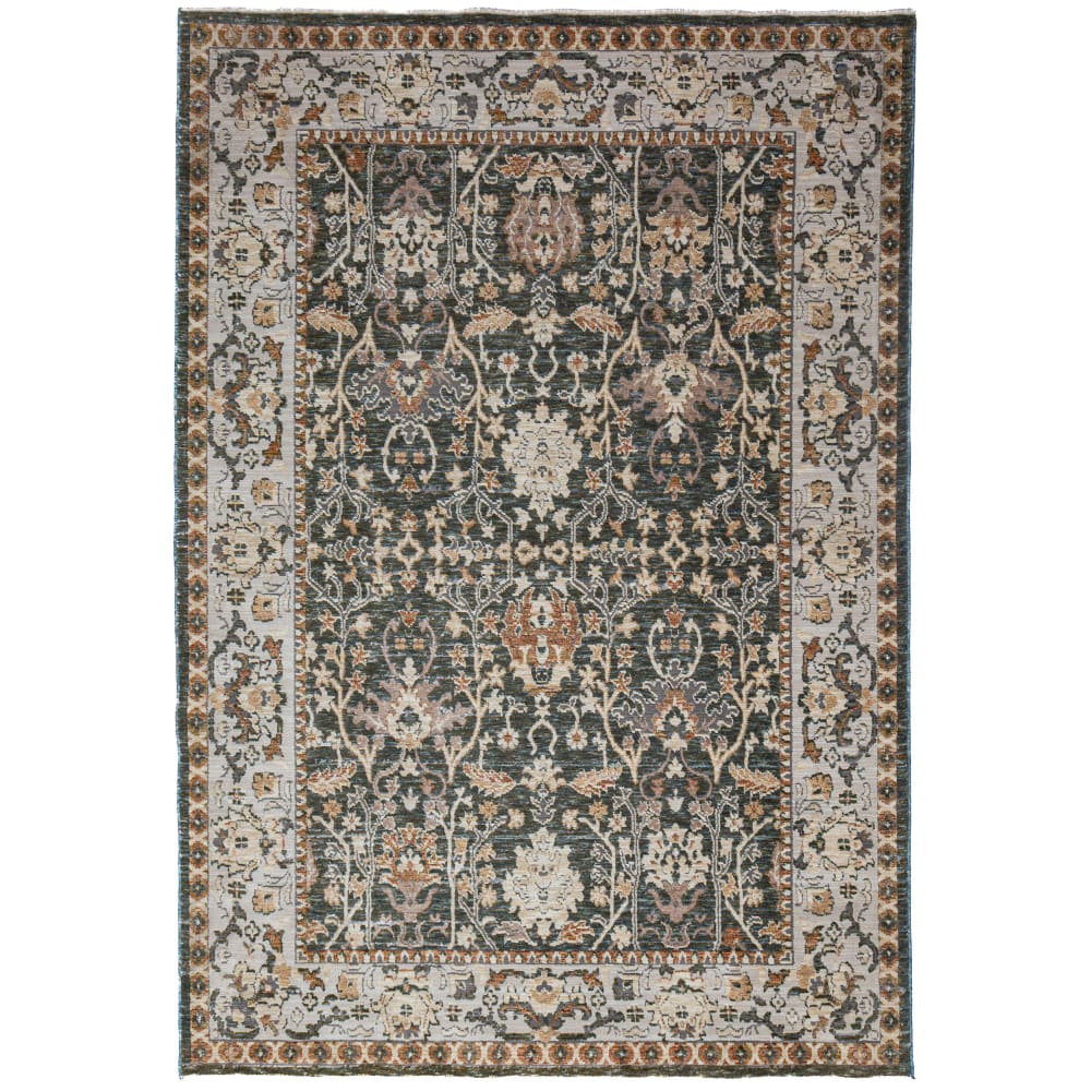 Tapis vintage en polyester beige et vert 160x230cm