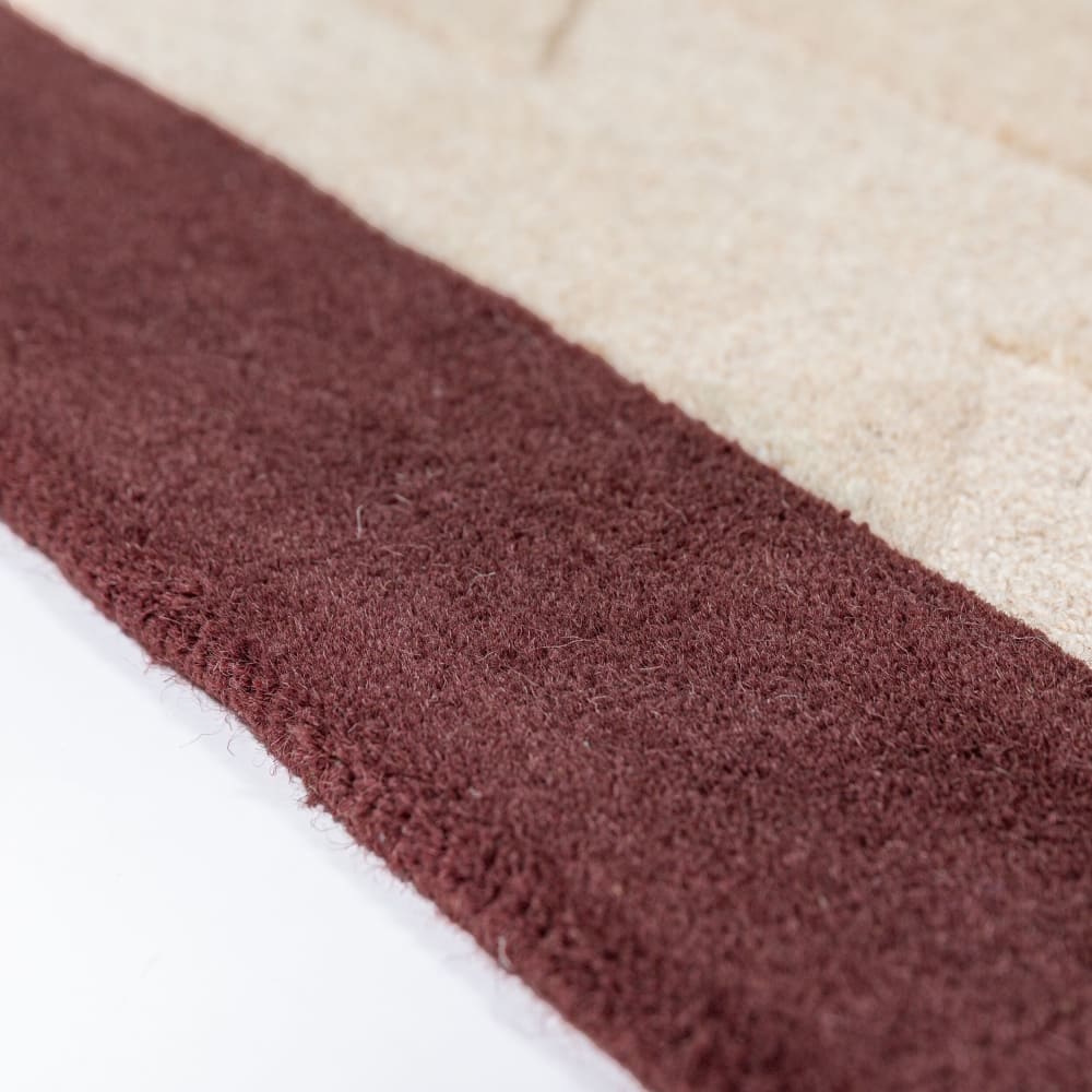 Tapis de couloir en laine beige à bordure bordeaux 60x230cm — vue 4