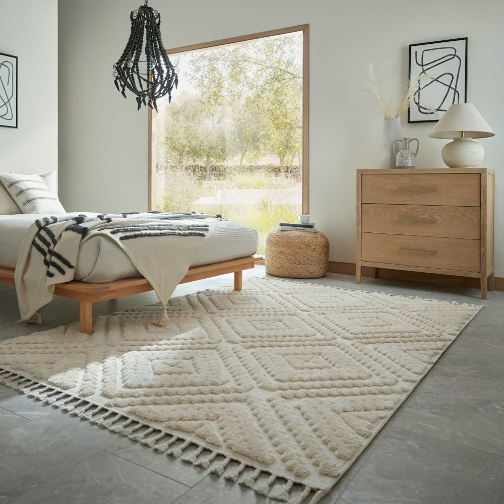 Tapis en fibres synthétiques crème 200x300cm — vue 3