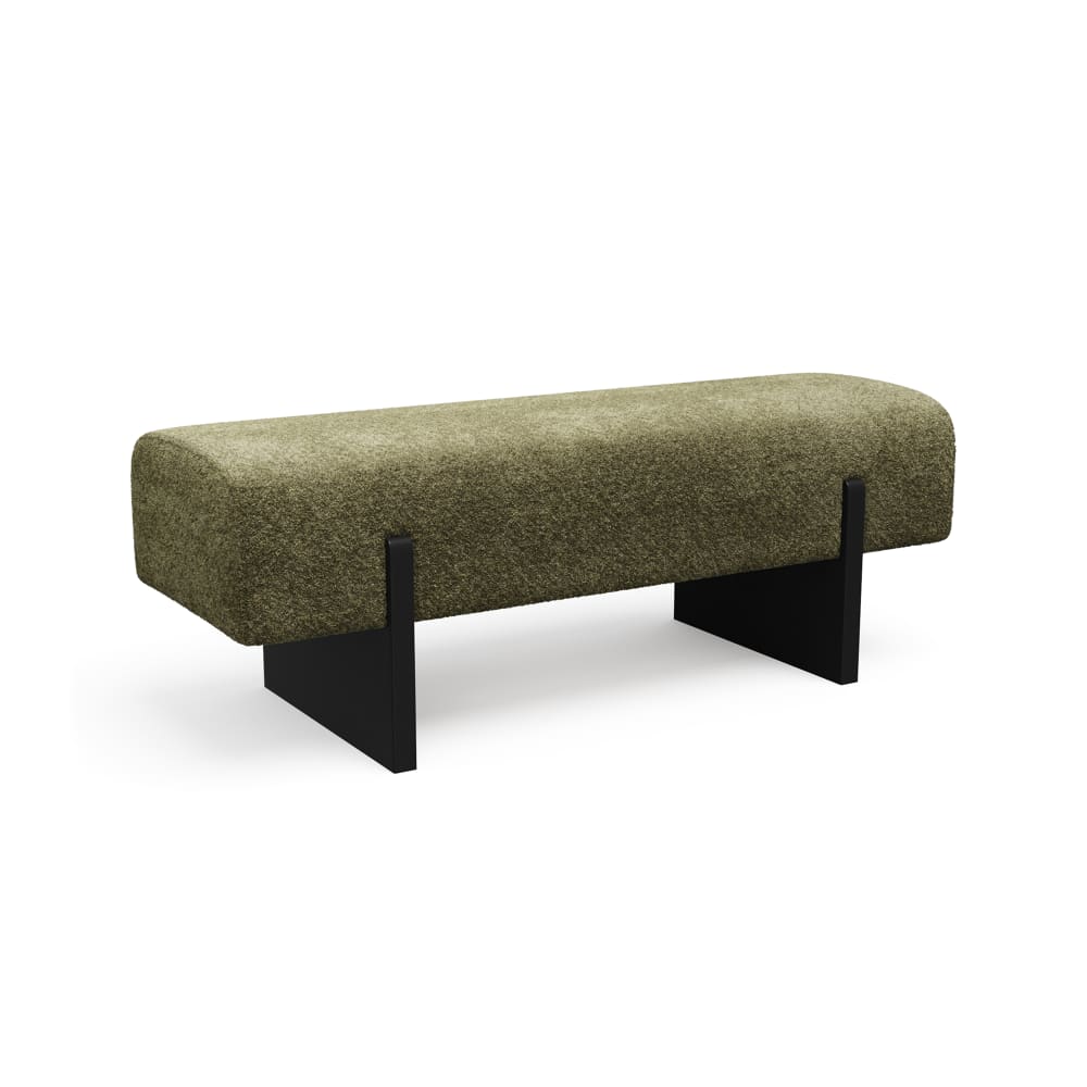 Banc en tissu bouclette vert vintage Banc en tissu bouclette vert vintage
