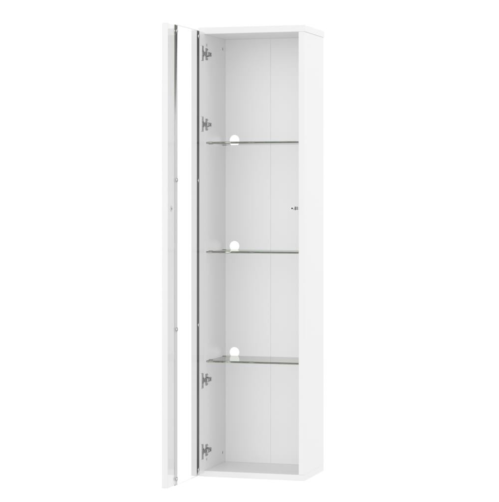 Vitrine en panneau de particules blanche avec éclairage led