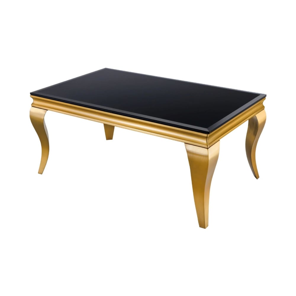 Table basse dorée et noire 100x45x60