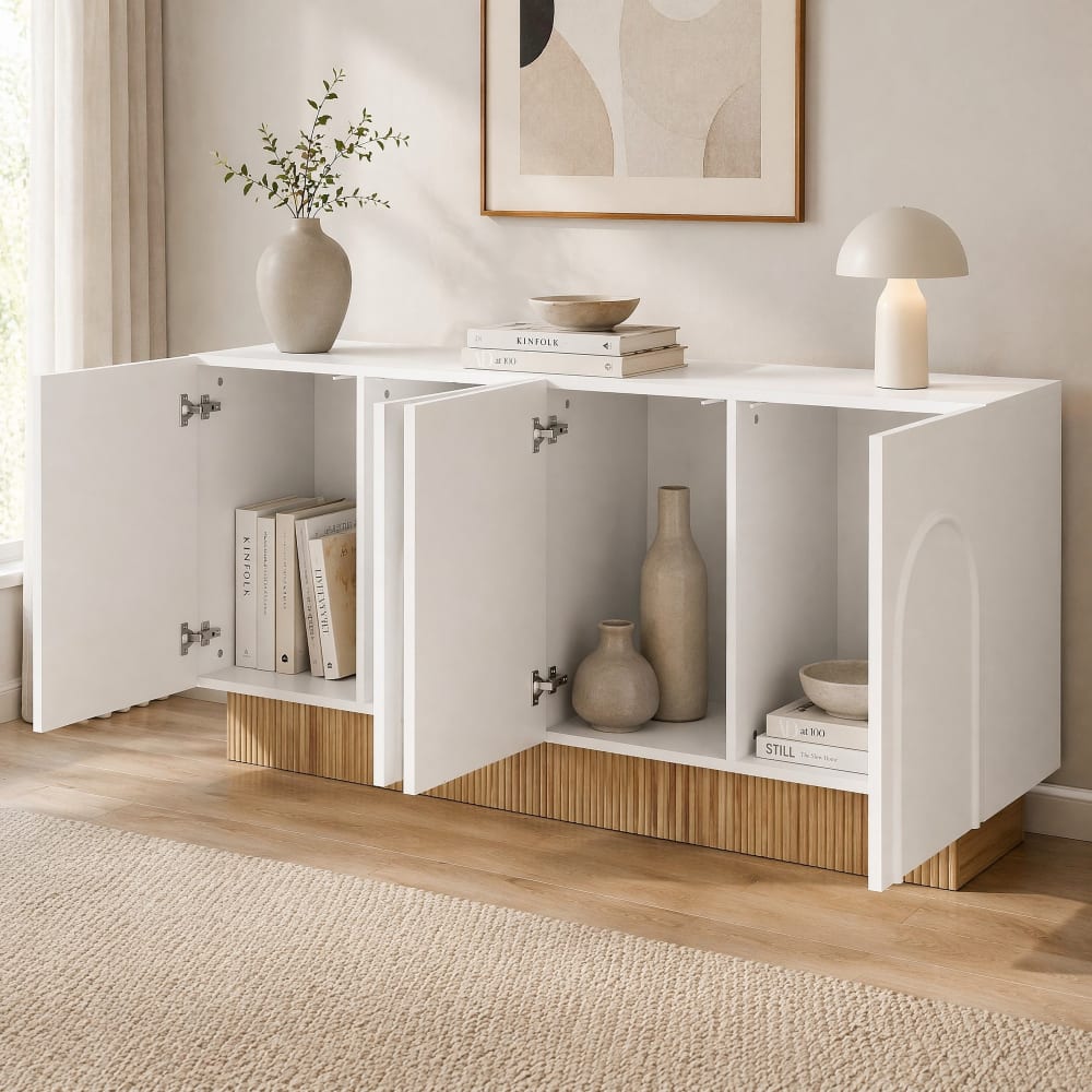 Sideboard aus Spanplatte weiß und Holzoptik - Maisons Du Monde