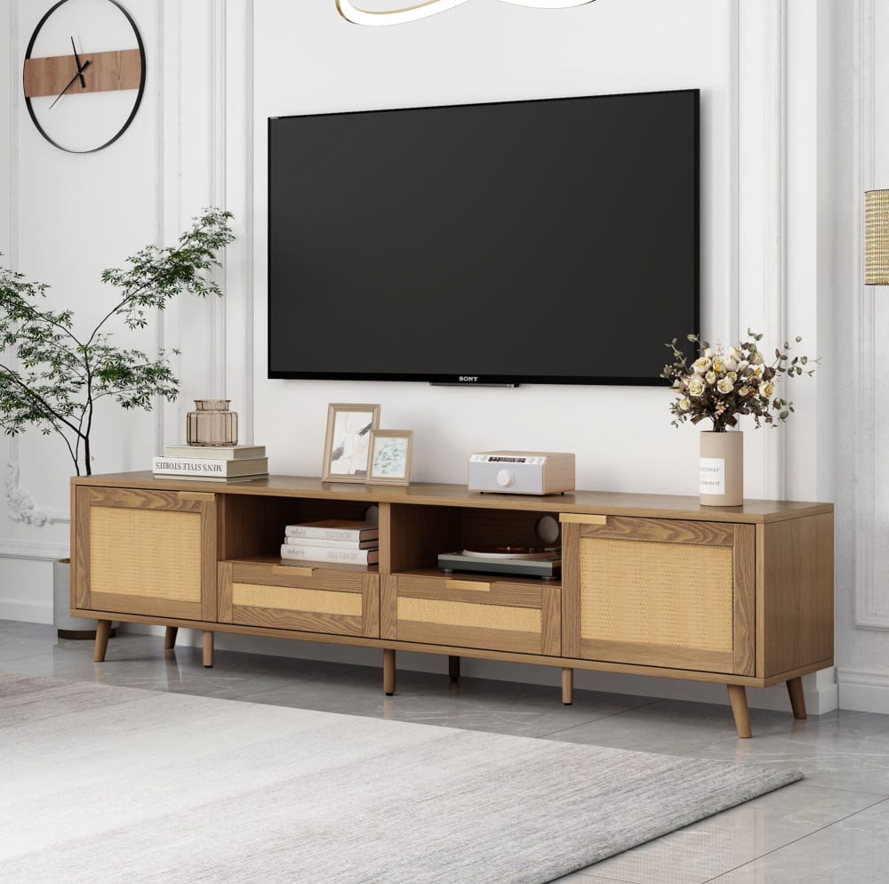 TV-Schrank aus Holzwerkstoff in Eichenoptik mit 2 Türen - Maisons