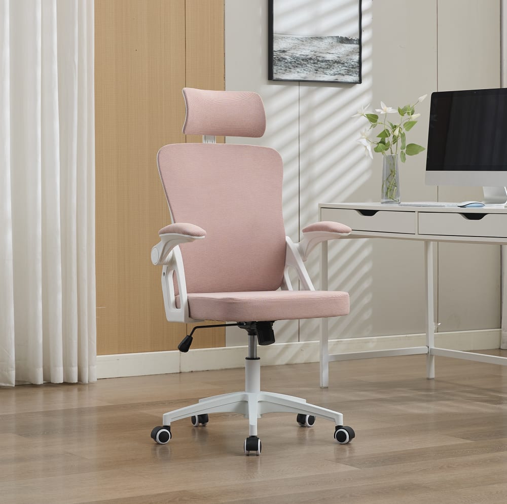 Bürostuhl gepolstert rosa mit Netzrücken - Maisons Du Monde