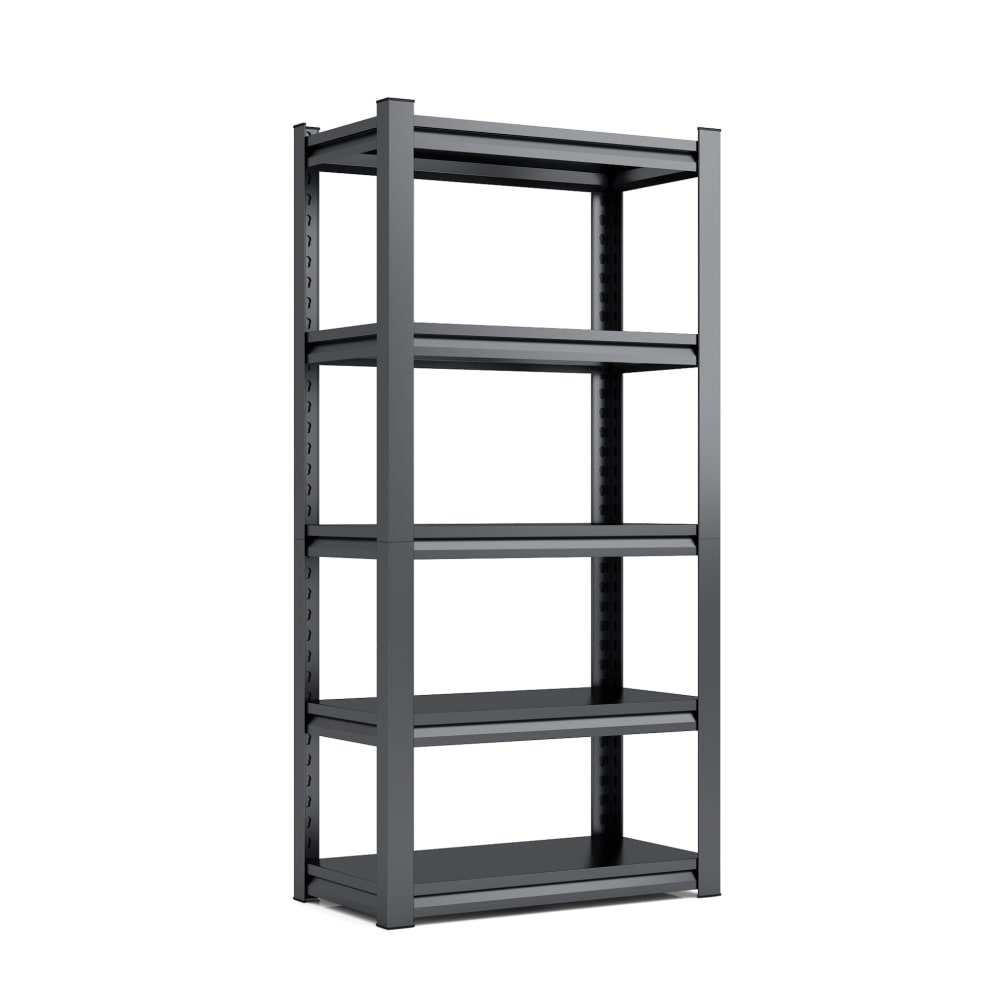 Étagère de rangement en métal noir 5 niveaux h183 x l90 x p40 cm