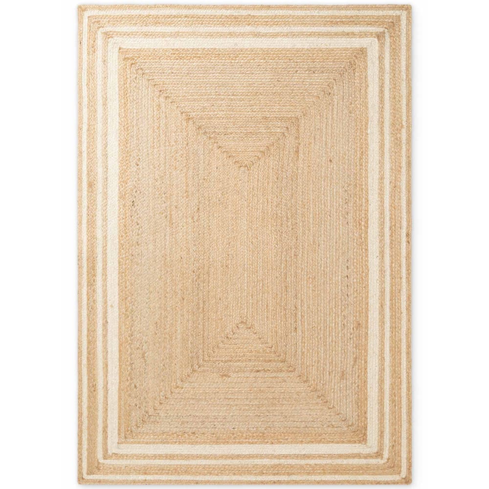 Tapis jute fait main naturel et crème 120x170cm