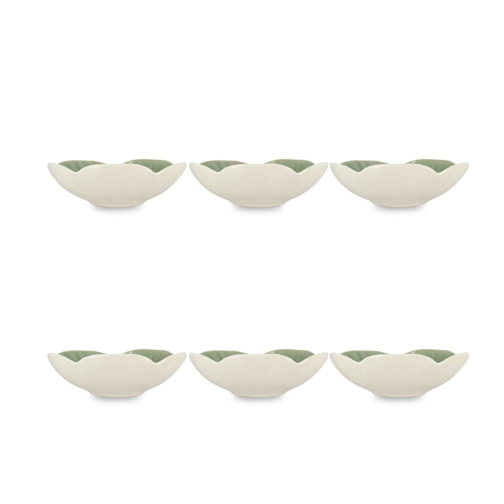 Lot de 6 coupelles 16cm en grès vert