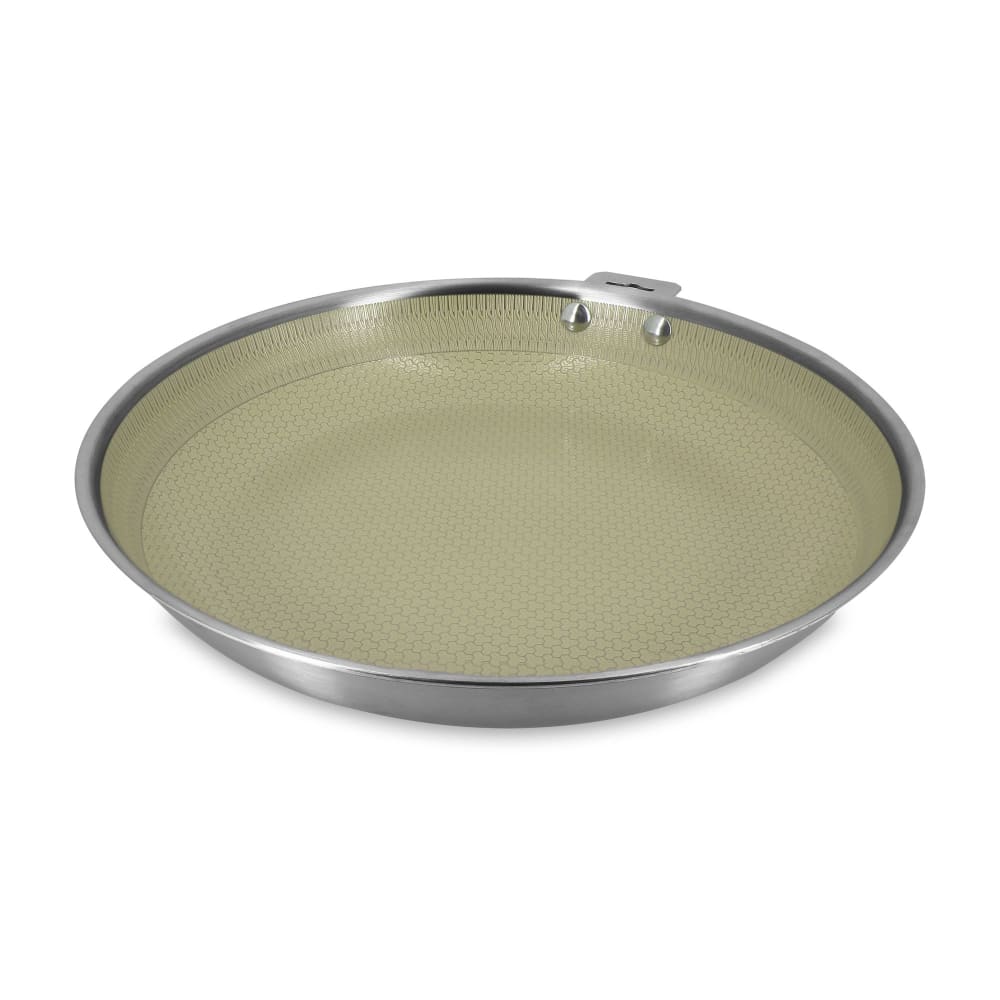 Poêle 28cm en acier inoxydable et manche amovible vert