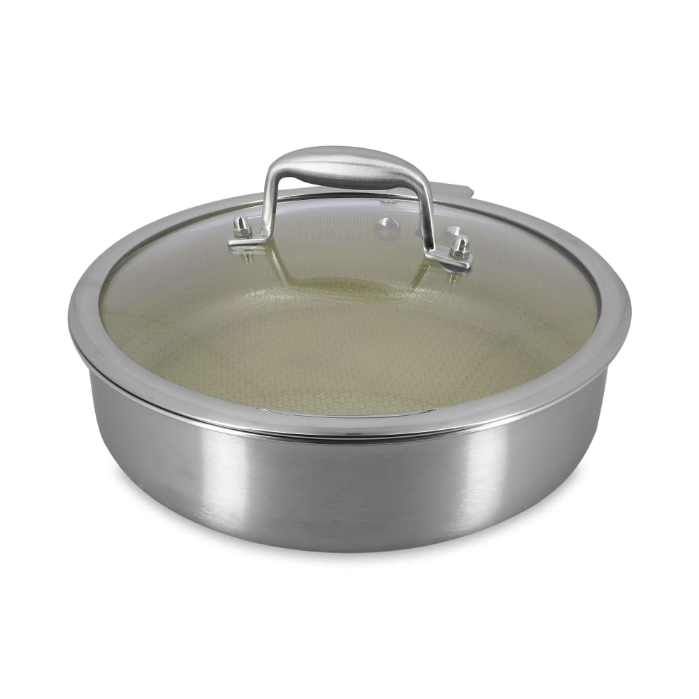 Sauteuse 24cm en acier inoxydable et manche amovible vert