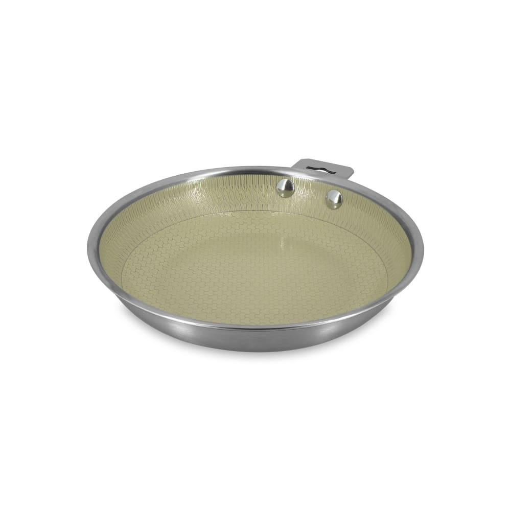Poêle 24cm en acier inoxydable et manche amovible vert