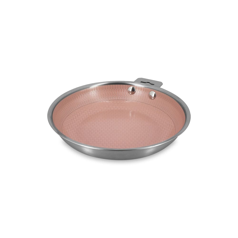 Poêle 20cm en acier inoxydable et manche amovible rose