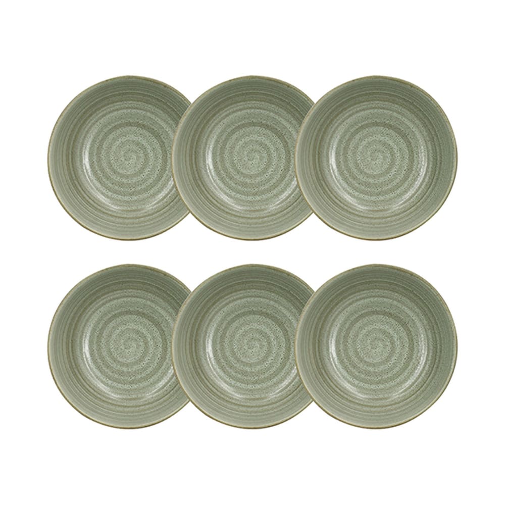 Lot de 6 bols 16,5cm en grès vert