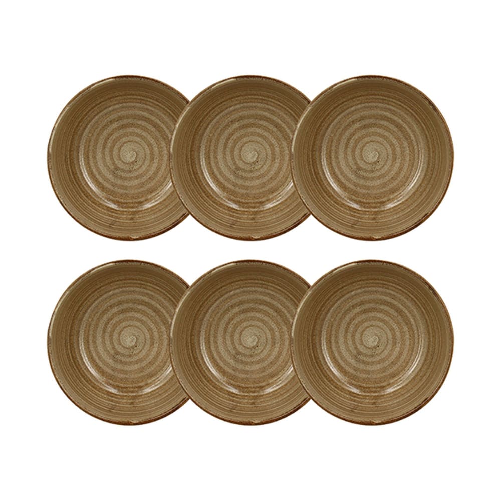 Lot de 6 bols 16,5cm en grès caramel