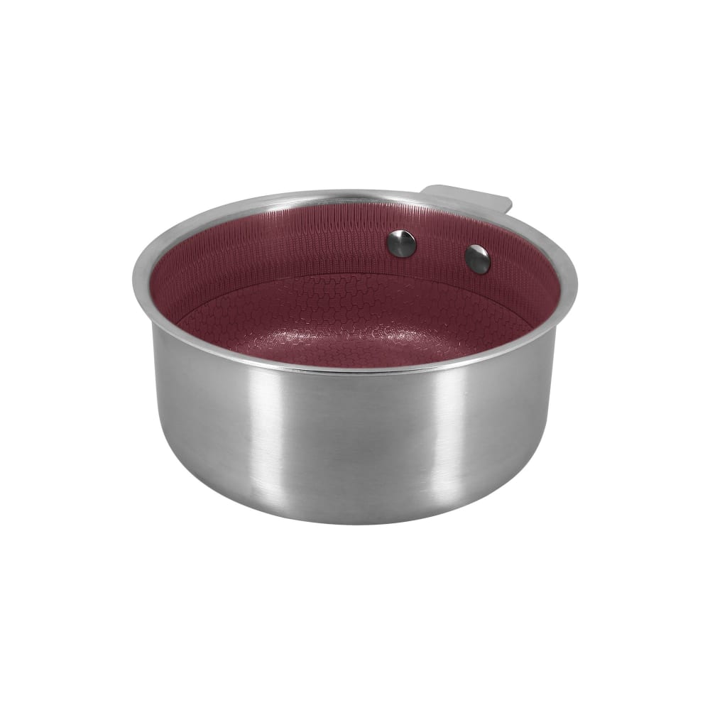 Casserole 16cm en acier inoxydable et manche amovible lie de vin