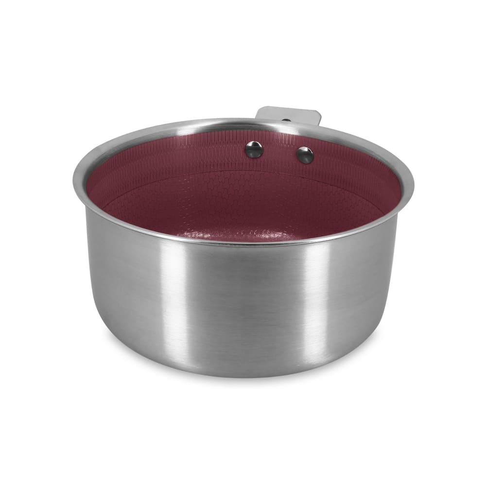 Casserole 18cm en acier inoxydable et manche amovible lie de vin