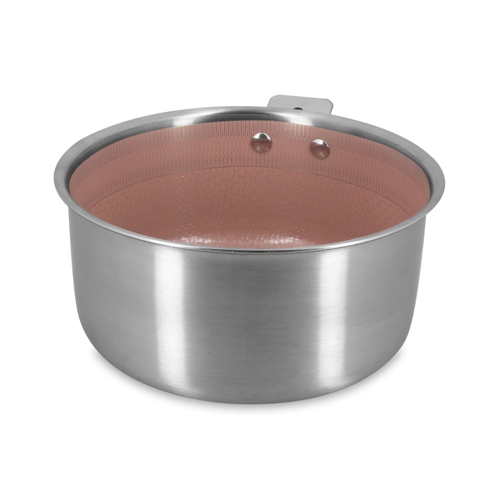Casserole 20cm en acier inoxydable et manche amovible rose