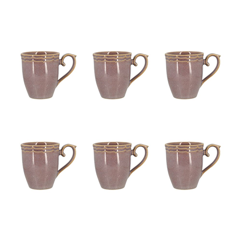 Lot de 6 mugs 30cl en grès violet